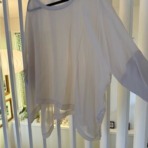 Eileen Fisher Sheer White Blouse
